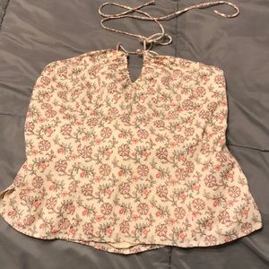 strapless halter tie up tank top